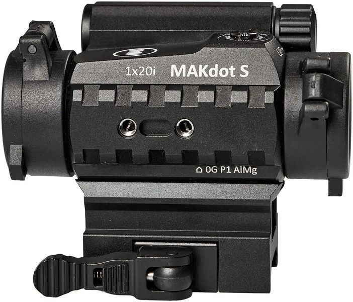 Прилад коліматорний MAKdot S 1х20 з точкою 2 MOA. Weaver/Picatinny