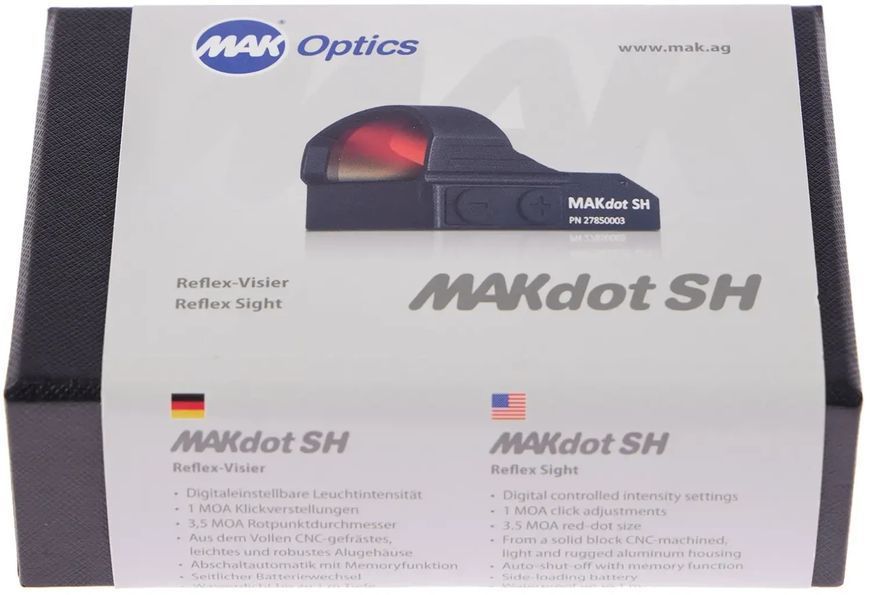 Приціл коліматорний MAKdot SH з точкою 3,5 MOA. Weaver