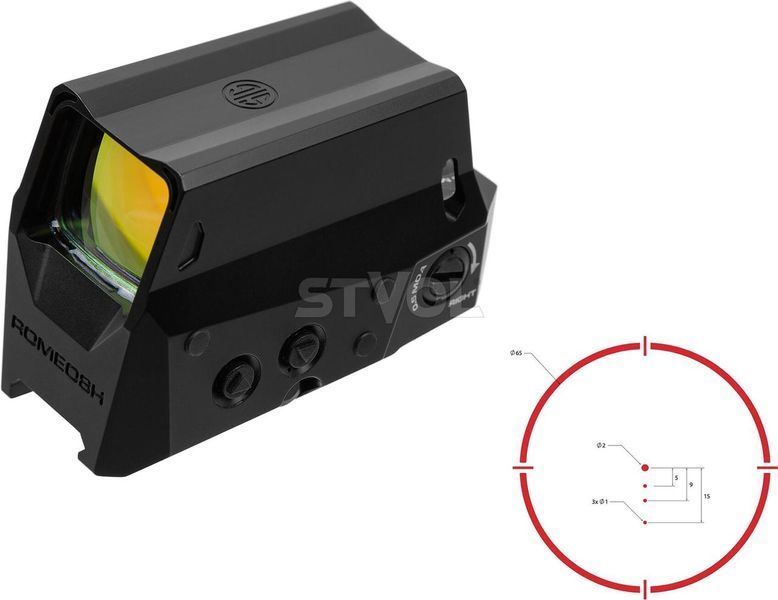 Прилад коліматорний Sig Optics ROMEO8H BALLISTIC CIRCLE DOT, 0.5 MOA ADJ, BLACK